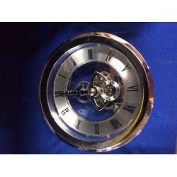 100mm Skeleton Clock Silver